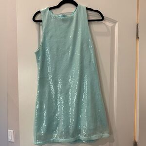 Yumiko Romper Blue Sparkle Dress